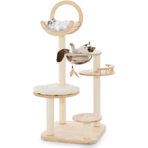 Costway - 4-in-1 Wooden Cat Tower Large Modern Cat Tree Tower Multi-level Cat Play Center Costway - 4-in-1 Wooden Cat Tower Large Modern Cat Tree Tower Multi-level Cat Play Center