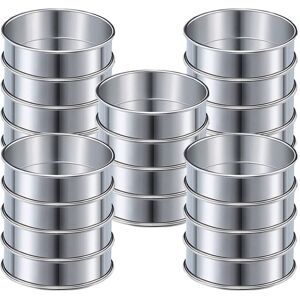 TLILY 4 Inch Muffin Ring Crumpet Rings, Set of 20 Stainless Steel Rings Moulds Double Rolled Tart Round TLILY 4 Inch Muffin Ring Crumpet Rings, Set of 20 Stainless Steel Rings Moulds Double Rolled Tart Round