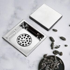Memkey - 4 Inch Square Design Tile Floor Shower Drain Deodorant Center Square Floor Drains for Bathroom Kitchen Balcony, Gravity Seal (Size : Gravity Memkey - 4 Inch Square Design Tile Floor Shower Drain Deodorant Center Square Floor Drains for Bathroom Kitchen Balcony, Gravity Seal (Size : Gravity