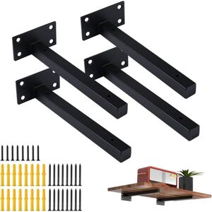 Cyslmuk - 4 Pack 15CM Shelf Brackets, Wall Mounted Shelf Bracket, Wall Shelf Bracket, Heavy Duty Corner Brace Black Cyslmuk - 4 Pack 15CM Shelf Brackets, Wall Mounted Shelf Bracket, Wall Shelf Bracket, Heavy Duty Corner Brace Black