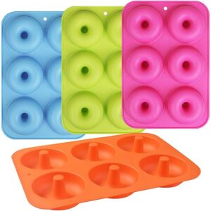 GOTRAYS 4 Pack 6 Cavity Non-Stick Silicone Donut Molds for Donuts and Bagels, Blue + Green + Pink + Orange GOTRAYS 4 Pack 6 Cavity Non-Stick Silicone Donut Molds for Donuts and Bagels, Blue + Green + Pink + Orange