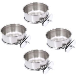 Tlily - 4 Pack Bird Cage Food Dish for Parrot Cage Cup,Stainless Steel Food Holder Container Ferret Cockatiel Parakeet Tlily - 4 Pack Bird Cage Food Dish for Parrot Cage Cup,Stainless Steel Food Holder Container Ferret Cockatiel Parakeet