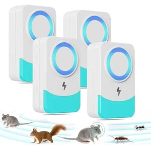 SJQKA 4-Pack Ultrasonic Insect Repellents for Rodents, 60 Hz Alternating Frequency, Powerful Ultrasound for Mice and Rats, Multi-Purpose Use. Effective SJQKA 4-Pack Ultrasonic Insect Repellents for Rodents, 60 Hz Alternating Frequency, Powerful Ultrasound for Mice and Rats, Multi-Purpose Use. Effective