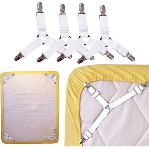 Linghhang - 4 Pack White Bed Sheet Holder Straps, 3 Way Adjustable Sheet Band Clips, Suspenders, Triangle Elastic Mattress Sheet Holder Grippers to Linghhang - 4 Pack White Bed Sheet Holder Straps, 3 Way Adjustable Sheet Band Clips, Suspenders, Triangle Elastic Mattress Sheet Holder Grippers to