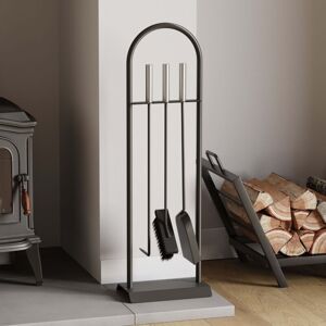 Home Discount - Arc 4 Piece Companion Set Black Fireplace Accessories Shovel, Poker & Brush Home Discount - Arc 4 Piece Companion Set Black Fireplace Accessories Shovel, Poker & Brush