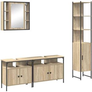 Vidaxl - Bathroom Furniture Set 4 pcs Sonoma oak 33 x 33 x 185.5 cm Vidaxl - Bathroom Furniture Set 4 pcs Sonoma oak 33 x 33 x 185.5 cm