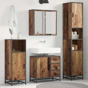 Bathroom Furniture Set with Door 3 pcs Old wood 65 x 33 x 60 cm vidaXL Bathroom Furniture Set with Door 3 pcs Old wood 65 x 33 x 60 cm vidaXL