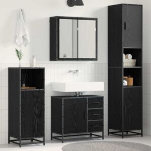Bathroom Furniture Set 3 pcs Black oak 65 x 33 x 60 cm vidaXL Bathroom Furniture Set 3 pcs Black oak 65 x 33 x 60 cm vidaXL