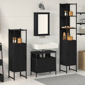 Vidaxl - Bathroom Furniture Set 4 pcs Black oak 33 x 33 x 185.5 cm Vidaxl - Bathroom Furniture Set 4 pcs Black oak 33 x 33 x 185.5 cm