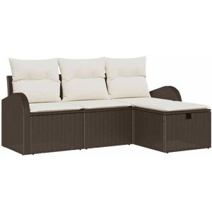 Garden Sofa Set 4 pcs Brown and cream 179 x 117 x 85 cm Vidaxl Garden Sofa Set 4 pcs Brown and cream 179 x 117 x 85 cm Vidaxl