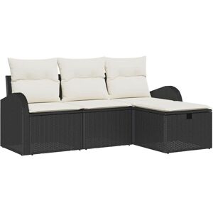 Garden Sofa Set 4 pcs Black and cream 179 x 117 x 85 cm Vidaxl Garden Sofa Set 4 pcs Black and cream 179 x 117 x 85 cm Vidaxl