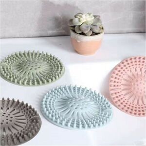 4-Piece Shower Drain Cover, Silicone Shower Filter, Hair Drain Plug with Suction Cup for Kitchen and Bathroom Ymyny 4-Piece Shower Drain Cover, Silicone Shower Filter, Hair Drain Plug with Suction Cup for Kitchen and Bathroom Ymyny