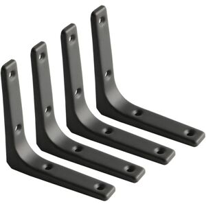4-Piece Wall Shelf Bracket, Matte Black Metal Bracket, Metal Shelf Support for Kitchen Decor, Heavy Duty Bracket, 100 mm 100 mm - Wall Shelf Ymyny 4-Piece Wall Shelf Bracket, Matte Black Metal Bracket, Metal Shelf Support for Kitchen Decor, Heavy Duty Bracket, 100 mm 100 mm - Wall Shelf Ymyny