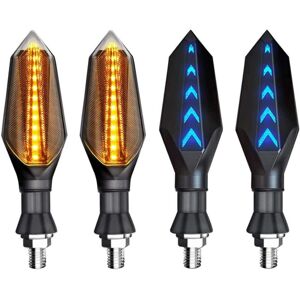 WOIYIC 4 Pieces 12V Universal Motorcycle Turn Signal Indicator Amber Flashing Light Dual Color 17 LED Blue Amber Lamp WOIYIC 4 Pieces 12V Universal Motorcycle Turn Signal Indicator Amber Flashing Light Dual Color 17 LED Blue Amber Lamp