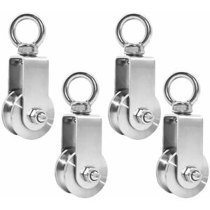 CYSLMUK 4 Pieces 34mm Pulley with Ball Bearing, Lifting Pulley Load 250 kg, Stainless Steel Cable Pulley for Fitness Rope (4 pieces, 34 mm) CYSLMUK 4 Pieces 34mm Pulley with Ball Bearing, Lifting Pulley Load 250 kg, Stainless Steel Cable Pulley for Fitness Rope (4 pieces, 34 mm)