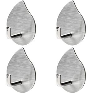 Triomphe - 4 Pieces Adhesive Hooks Self Adhesive Wall Hooks Stainless Steel Hooks Waterproof Rustproof Hooks No Drilling for Bedroom Bathroom Kitchen Triomphe - 4 Pieces Adhesive Hooks Self Adhesive Wall Hooks Stainless Steel Hooks Waterproof Rustproof Hooks No Drilling for Bedroom Bathroom Kitchen