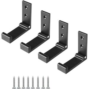 LINGHHANG 4 Pieces (Black) Aluminum Alloy Wall Hanging Hooks, 90° Folding Hooks with Screws for Wall-Mounted Cabinet Doors, Kitchen, Bathroom, Office, LINGHHANG 4 Pieces (Black) Aluminum Alloy Wall Hanging Hooks, 90° Folding Hooks with Screws for Wall-Mounted Cabinet Doors, Kitchen, Bathroom, Office,