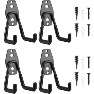 Linghhang - 4 Pieces Garage Wall Hook, Double Garage Storage Hook, Storage Hook for Power Tool, Garage, Ladder, Chair Linghhang - 4 Pieces Garage Wall Hook, Double Garage Storage Hook, Storage Hook for Power Tool, Garage, Ladder, Chair