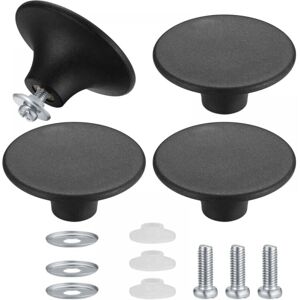 CYSLMUK 4 Pieces Pot Lid Knobs - Black, Pot Lid Knobs, Universal Kitchen Pot Handle Made of Heavy Duty Stainless Steel CYSLMUK 4 Pieces Pot Lid Knobs - Black, Pot Lid Knobs, Universal Kitchen Pot Handle Made of Heavy Duty Stainless Steel