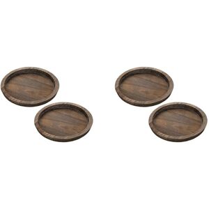 TLILY 4 Pieces Set Candle Holder Rustic Wooden Tray - Small Decorative Pillar Plate for Farmhouse Dining Table TLILY 4 Pieces Set Candle Holder Rustic Wooden Tray - Small Decorative Pillar Plate for Farmhouse Dining Table