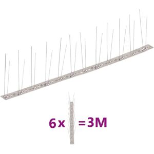 Vidaxl - 2-row Stainless Steel Bird & Pigeon Spikes Set of 6 3 m Vidaxl - 2-row Stainless Steel Bird & Pigeon Spikes Set of 6 3 m