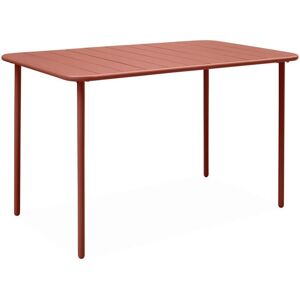 SWEEEK Metal garden table for 4 people, Amelia, Terracotta, 120x70x72.5 cm SWEEEK Metal garden table for 4 people, Amelia, Terracotta, 120x70x72.5 cm