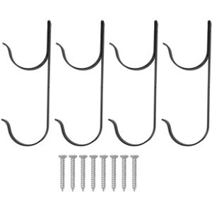 Groofoo - 4 Sets Pool Pole Hanger Professional Aluminium Alloy Pool Holder Hook for Poles Brushes Vacuum Hoses Garden Tools Black Groofoo - 4 Sets Pool Pole Hanger Professional Aluminium Alloy Pool Holder Hook for Poles Brushes Vacuum Hoses Garden Tools Black