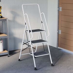 Home Discount - Step Ladder With Handrail & Anti-Slip Mat Heavy Duty Steel Folding Portable, 3-Step Home Discount - Step Ladder With Handrail & Anti-Slip Mat Heavy Duty Steel Folding Portable, 3-Step