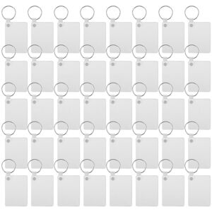 TLILY 40 Pack Sublimation Keychain Blank Double Sided Heat Transfer MDF Board Key Ring DIY TLILY 40 Pack Sublimation Keychain Blank Double Sided Heat Transfer MDF Board Key Ring DIY