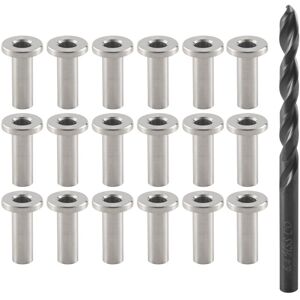 TLILY 40 Pack T316 Stainless Steel Protector Sleeves For 1/8 inch Wire Rope Cable Railing DIY Balustrade with 1Pc Drill Bit TLILY 40 Pack T316 Stainless Steel Protector Sleeves For 1/8 inch Wire Rope Cable Railing DIY Balustrade with 1Pc Drill Bit