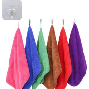 Csparkv - 40 x 30 x 0.2cm,with hooks)6pcs Hanging Hand Towels Coral Fleece Microfiber Hand Towels for Kitchen Csparkv - 40 x 30 x 0.2cm,with hooks)6pcs Hanging Hand Towels Coral Fleece Microfiber Hand Towels for Kitchen