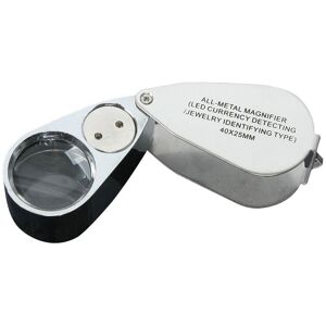 Linghhang - 40X Jeweler Loupe Metal Folding Magnifying Glass with uv led Light Magnifier for Diamonds Jewelers Coins (Currency Recognition/Jewelry Linghhang - 40X Jeweler Loupe Metal Folding Magnifying Glass with uv led Light Magnifier for Diamonds Jewelers Coins (Currency Recognition/Jewelry