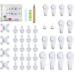 Csparkv - 42pcs Picture Hangers Without Drilling White Wall Mounting Without Drilling Plastic Hook for Picture Frame Hook Picture Frame Hat Csparkv - 42pcs Picture Hangers Without Drilling White Wall Mounting Without Drilling Plastic Hook for Picture Frame Hook Picture Frame Hat