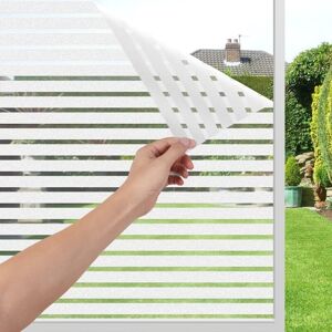 LINGHHANG 44.5x200cm Privacy Window Film, Anti-Glare, Electrostatic Window Film, Striped Pattern, Non-Adhesive, UV-Resistant, Ideal for Offices LINGHHANG 44.5x200cm Privacy Window Film, Anti-Glare, Electrostatic Window Film, Striped Pattern, Non-Adhesive, UV-Resistant, Ideal for Offices