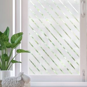 LINGHHANG 45×200 cm Privacy Window Film, Blackout Window Film, Diagonal Stripe Pattern, Electrostatic Film, Non-Adhesive Window Film LINGHHANG 45×200 cm Privacy Window Film, Blackout Window Film, Diagonal Stripe Pattern, Electrostatic Film, Non-Adhesive Window Film
