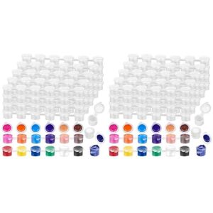 TLILY 480 Pieces Empty Paint Pots, 40 Strips Mini Acrylic Container Storage with Lids for Arts and Crafts 3ml TLILY 480 Pieces Empty Paint Pots, 40 Strips Mini Acrylic Container Storage with Lids for Arts and Crafts 3ml
