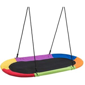 Costway - Oval Swing 60'' Tree Swing with 40''- 63'' Adjustable Heights-Multicolor Costway - Oval Swing 60'' Tree Swing with 40''- 63'' Adjustable Heights-Multicolor