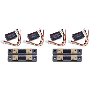 Tlily - 4PCS 0.28Inch Digital Volt Amp Voltmeter Ammeter Meter dc 100V 50A 3 Bits Voltage Current Tester with 50A 75MV Shunt Tlily - 4PCS 0.28Inch Digital Volt Amp Voltmeter Ammeter Meter dc 100V 50A 3 Bits Voltage Current Tester with 50A 75MV Shunt