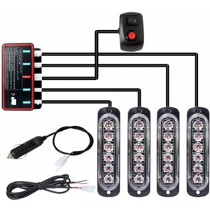 TLILY 4PCS 6LED Stroboscopes 12v Strobe light 4 in 1 Car Emergency Light Beacon Emergency Fashing Light (white-yellow light) TLILY 4PCS 6LED Stroboscopes 12v Strobe light 4 in 1 Car Emergency Light Beacon Emergency Fashing Light (white-yellow light)