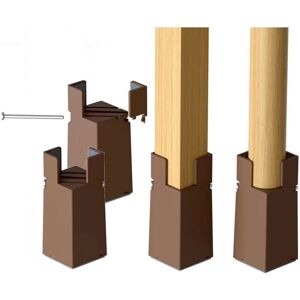 Linghhang - 4PCS Adjustable Bed Risers 22-42mm Brown Furniture Riser 10cm for Chair Table Sofa Legs with Screw Clamp Linghhang - 4PCS Adjustable Bed Risers 22-42mm Brown Furniture Riser 10cm for Chair Table Sofa Legs with Screw Clamp