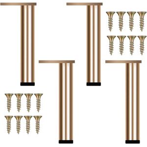 LINGHHANG 4pcs Adjustable Gold Metal Furniture Legs, Modern Sofa Legs, Replacement Legs for Coffee Table, TV Stand, Bathroom Cabinet, Adjustable Height LINGHHANG 4pcs Adjustable Gold Metal Furniture Legs, Modern Sofa Legs, Replacement Legs for Coffee Table, TV Stand, Bathroom Cabinet, Adjustable Height