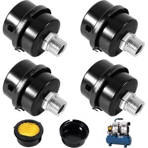 AIPERQ 4pcs Air Compressor Filter 3/8" 16mm Thread Muffler Silencer for Replacement Oil-Free Air Compressor (Black Metal) AIPERQ 4pcs Air Compressor Filter 3/8" 16mm Thread Muffler Silencer for Replacement Oil-Free Air Compressor (Black Metal)
