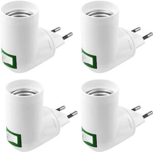Memkey - 4pcs E27 with Switch Socket, ac 220V, Socket for Wall, Kitchen Lamp Adapter, led Lamp Socket (White) Memkey - 4pcs E27 with Switch Socket, ac 220V, Socket for Wall, Kitchen Lamp Adapter, led Lamp Socket (White)