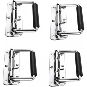 Cyslmuk - 4pcs Folding Crate Handles, Spring Loaded Folding Handle, Handle for Suitcase, Flight Case, Tool Case, Camping Case, Speaker Box, Tool Box Cyslmuk - 4pcs Folding Crate Handles, Spring Loaded Folding Handle, Handle for Suitcase, Flight Case, Tool Case, Camping Case, Speaker Box, Tool Box