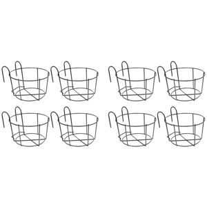Tlily - Hanging Railings Planters Flower Pot Holders Iron Plant Stands Fence Metal Potted Bracket Mounted Balcony Baskets - Small & 8 Pieces Tlily - Hanging Railings Planters Flower Pot Holders Iron Plant Stands Fence Metal Potted Bracket Mounted Balcony Baskets - Small & 8 Pieces