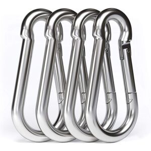 TINOR 4PCS - M10 304 Stainless Steel Carabiner - Large 100mm Stainless Steel Carabiner with 750kg Load Capacity, Hammock Swing Carabiner Hook - 100mm x TINOR 4PCS - M10 304 Stainless Steel Carabiner - Large 100mm Stainless Steel Carabiner with 750kg Load Capacity, Hammock Swing Carabiner Hook - 100mm x