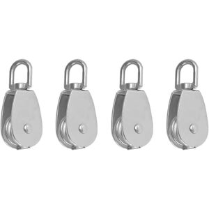 Linghhang - 4pcs M15 Stainless Steel Swivel Pulley Block Single Wheel Pulley Lifting Linghhang - 4pcs M15 Stainless Steel Swivel Pulley Block Single Wheel Pulley Lifting