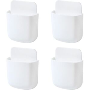 CYSLMUK 4Pcs White Wall Mounted Remote Control Storage Box Self-Adhesive Remote Control Holder Phone Charging Rack Stand for Remote Control, Pencil, Cell CYSLMUK 4Pcs White Wall Mounted Remote Control Storage Box Self-Adhesive Remote Control Holder Phone Charging Rack Stand for Remote Control, Pencil, Cell