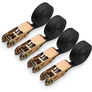 Memkey - Pack of 4 Ratchet Straps, Polyester Ratchet Strap for Motorcycle, Car, Bicycle, Trailer, 800 kg Load Capacity, 6 m x 25 mm - Black Memkey - Pack of 4 Ratchet Straps, Polyester Ratchet Strap for Motorcycle, Car, Bicycle, Trailer, 800 kg Load Capacity, 6 m x 25 mm - Black