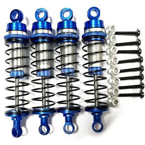 GOTRAYS 4Pcs rc Shock Absorber Set, 1/18 rc Car Front and Rear Aluminum Alloy Shock Absorber Damper Compatible with Latrax Teton rc Car(Blue) GOTRAYS 4Pcs rc Shock Absorber Set, 1/18 rc Car Front and Rear Aluminum Alloy Shock Absorber Damper Compatible with Latrax Teton rc Car(Blue)